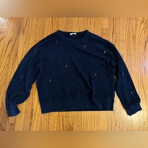 Lovestitch Navy sweater Colorful Lightning Bolts